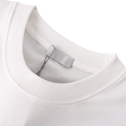 Floral embroidered short-sleeved T-shirt