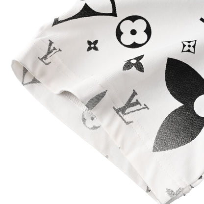 Three-flower full print short-sleeved T-shirt