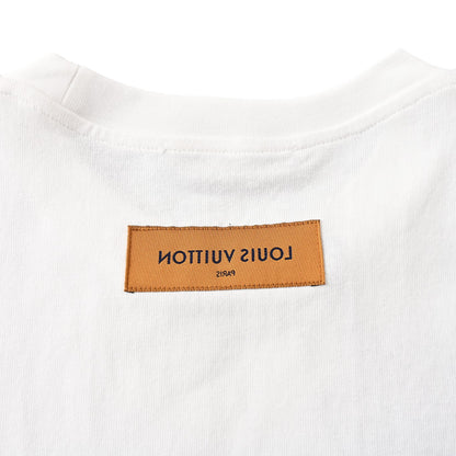 Green foam letters round neck short-sleeved T-shirt