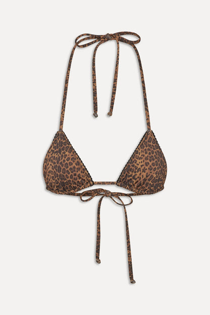 x BELLA HADID Nick Triangle Bikini Top - Lucky Leopard