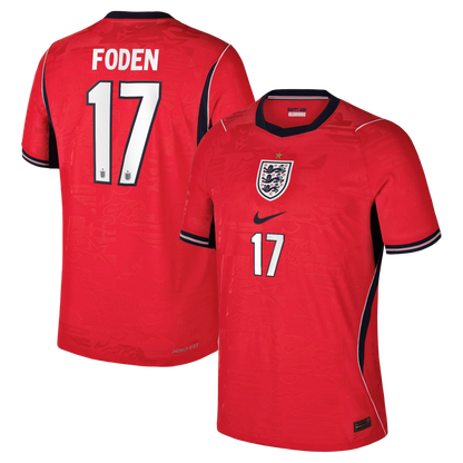 Phil Foden England National Team 2026 Away Match Jersey - Red
