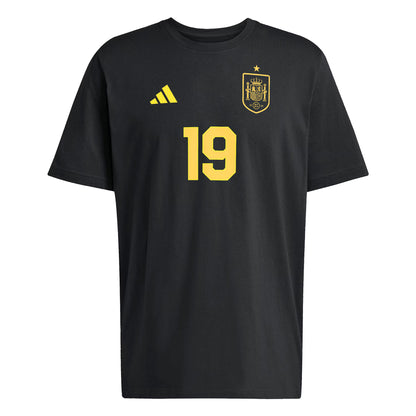 Lamine Yamal Spain National Team Name & Number T-Shirt - Black
