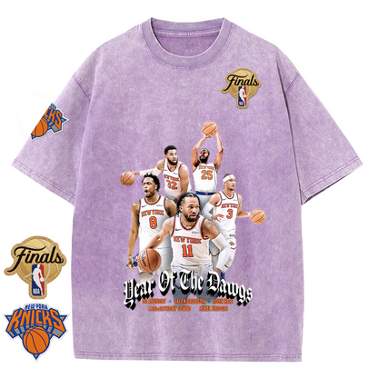 NY Basketball Vintage Washed Finals Premium Patch Tee