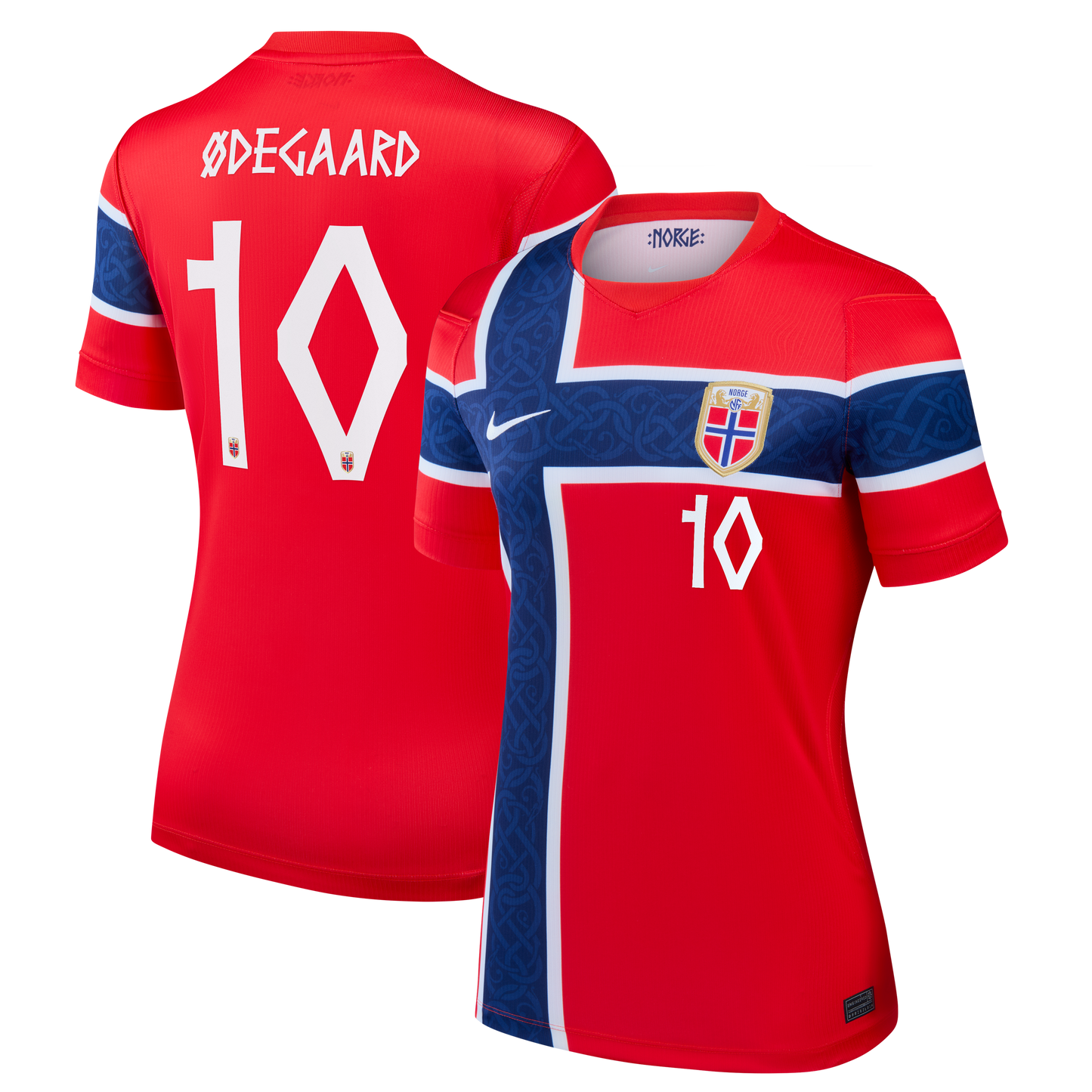 Martin Ødegaard Norway National Team Women's 2026 Home Stadium Replica Jersey - Red