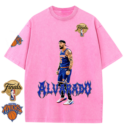 NY Basketball Vintage Washed Finals Premium Patch Tee