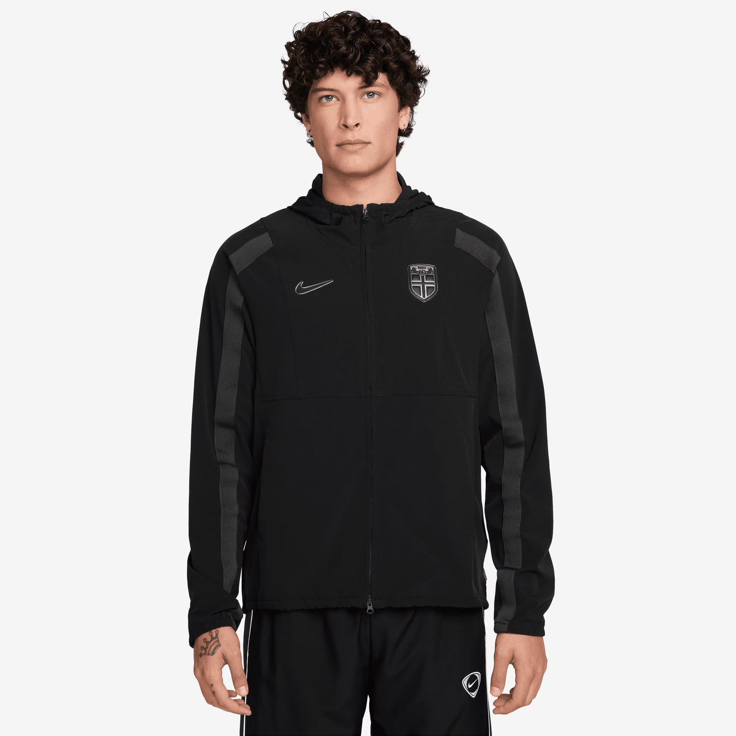 Norway National Team 2026 Energy Dri-FIT Full-Zip Hooded Jacket - Black