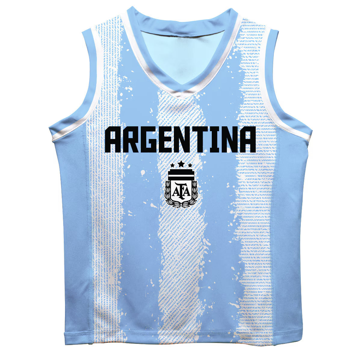 Lionel Messi Argentina National Team Vive La Fete Toddler Painted Stripes Basketball Jersey - Light Blue