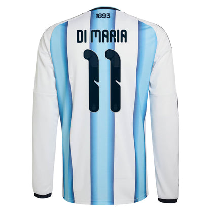 Angel Di Maria Argentina National Team 2026 Home Replica Long Sleeve Jersey - White