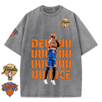 NY Basketball Vintage Washed Finals Premium Patch Tee