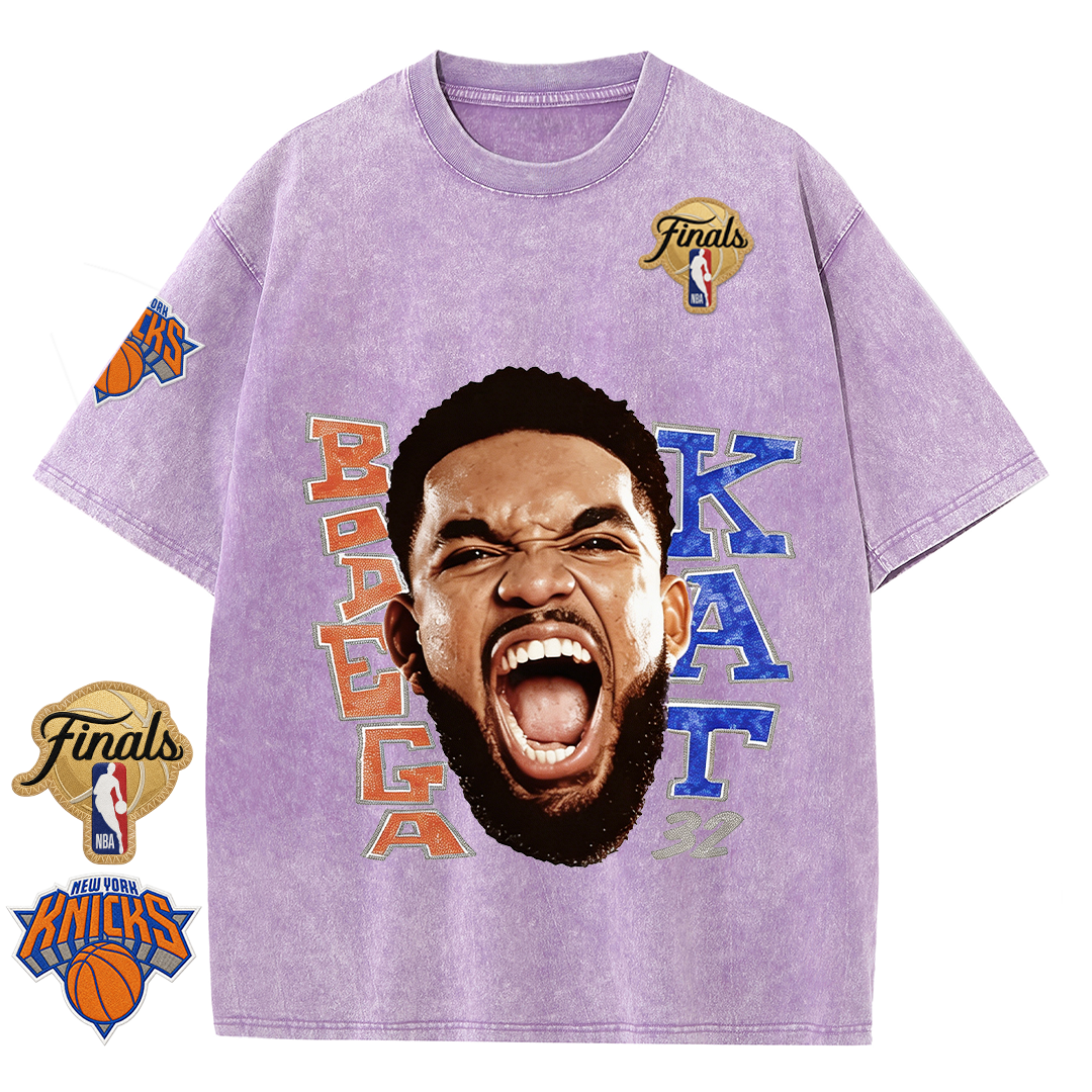 NY Basketball Vintage Washed Finals Premium Patch Tee
