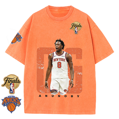 NY Basketball Vintage Washed Finals Premium Patch Tee