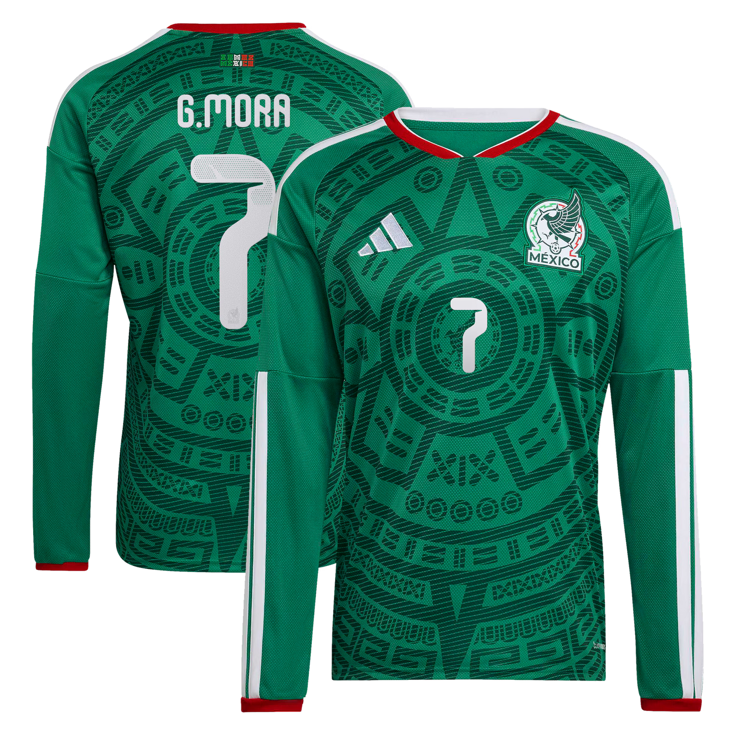 Gilberto Mora Mexico National Team 2026  Home Replica Long Sleeve Jersey - Green