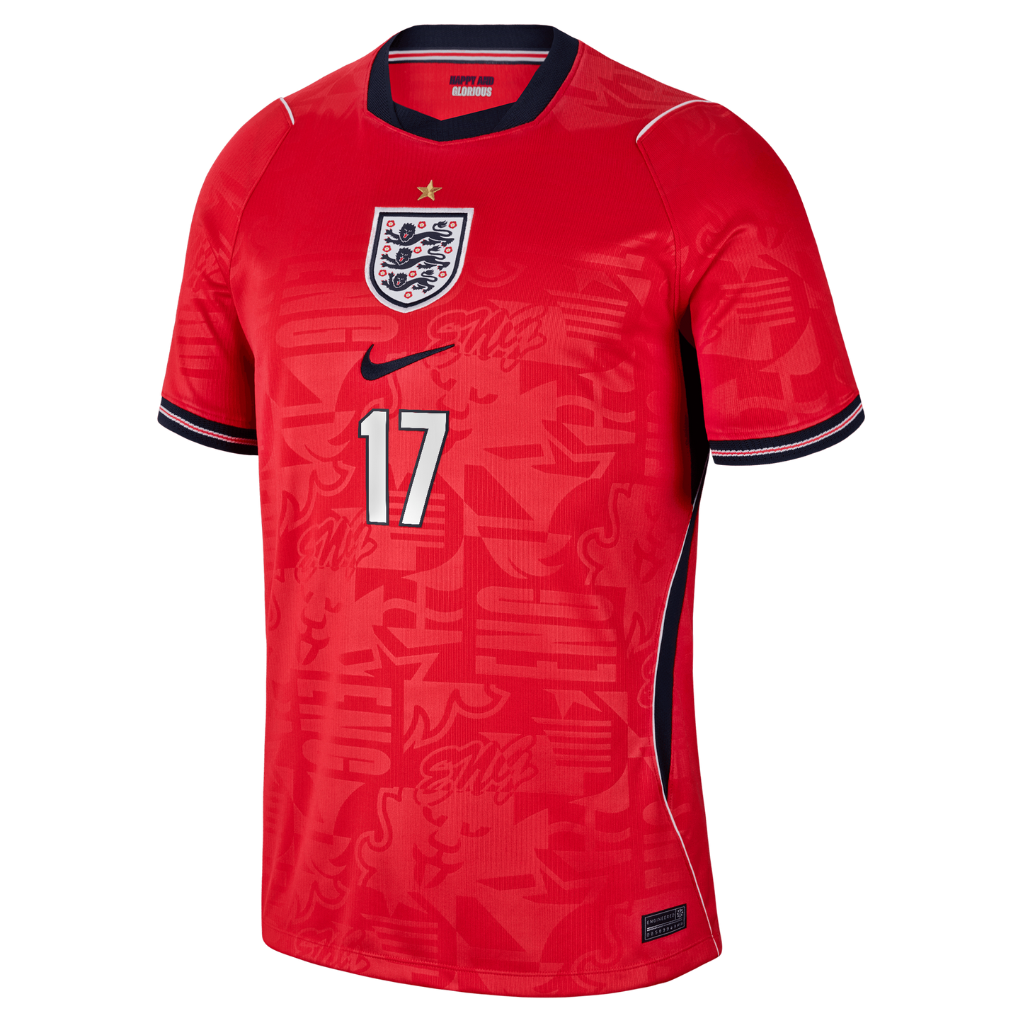 Phil Foden England National Team 2026 Away Stadium Replica Jersey - Red