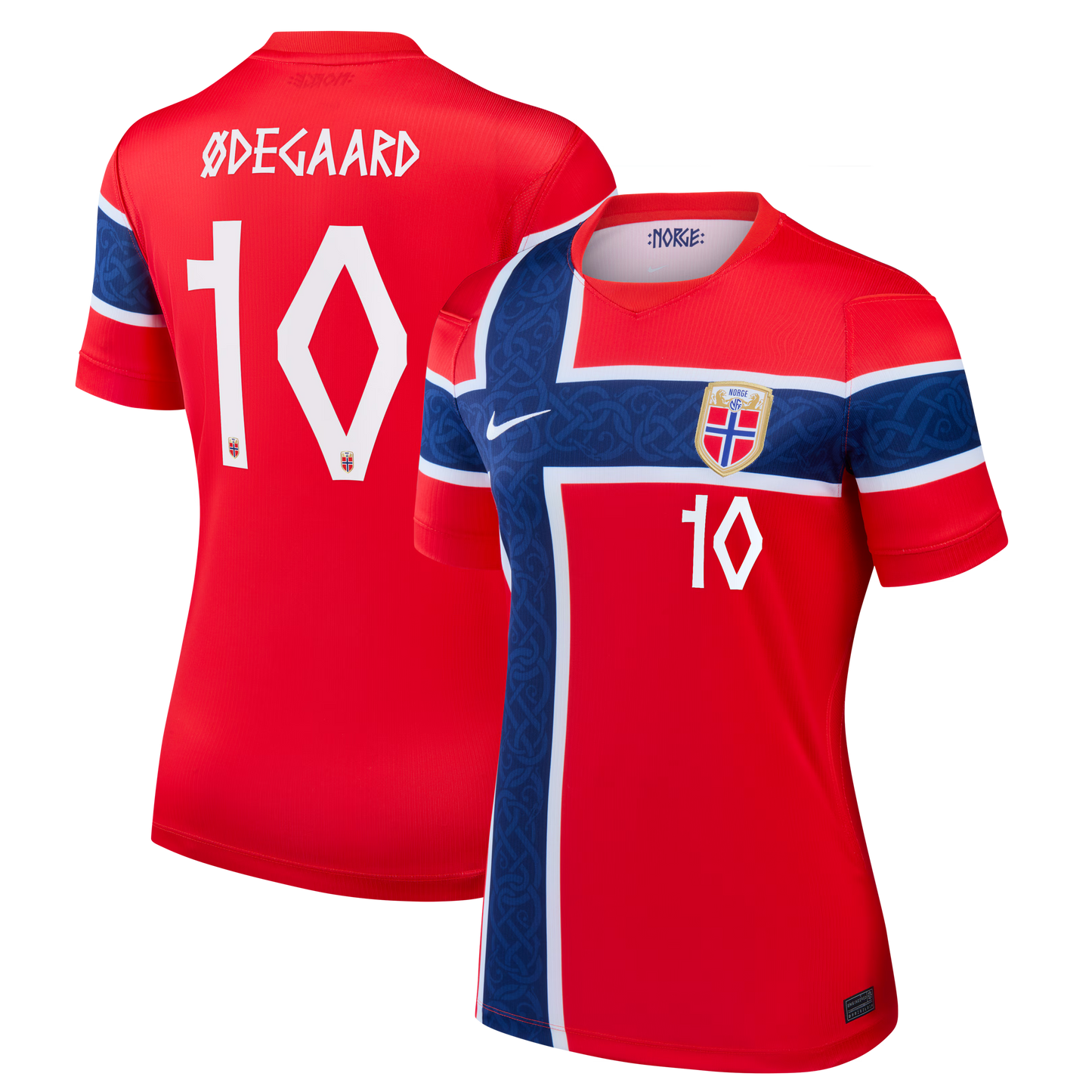 Martin Ødegaard Norway National Team Women's 2026 Home Stadium Replica Jersey - Red