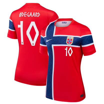 Martin Ødegaard Norway National Team Women's 2026 Home Stadium Replica Jersey - Red