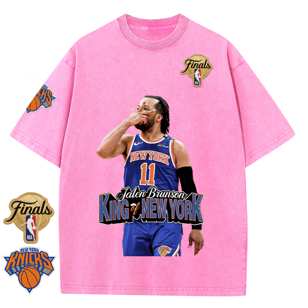 NY Basketball Vintage Washed Finals Premium Patch Tee