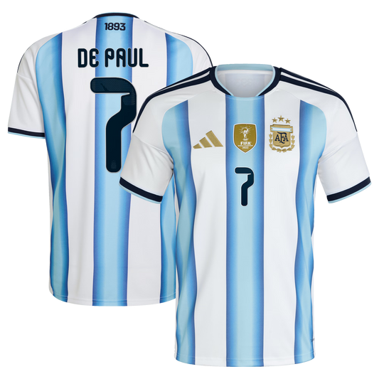 Rodrigo De Paul Argentina National Team 2026 Home Replica Jersey - White