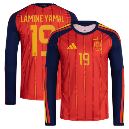 Lamine Yamal Spain National Team 2026 Home Replica Long Sleeve Jersey - Red