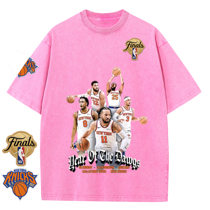 NY Basketball Vintage Washed Finals Premium Patch Tee