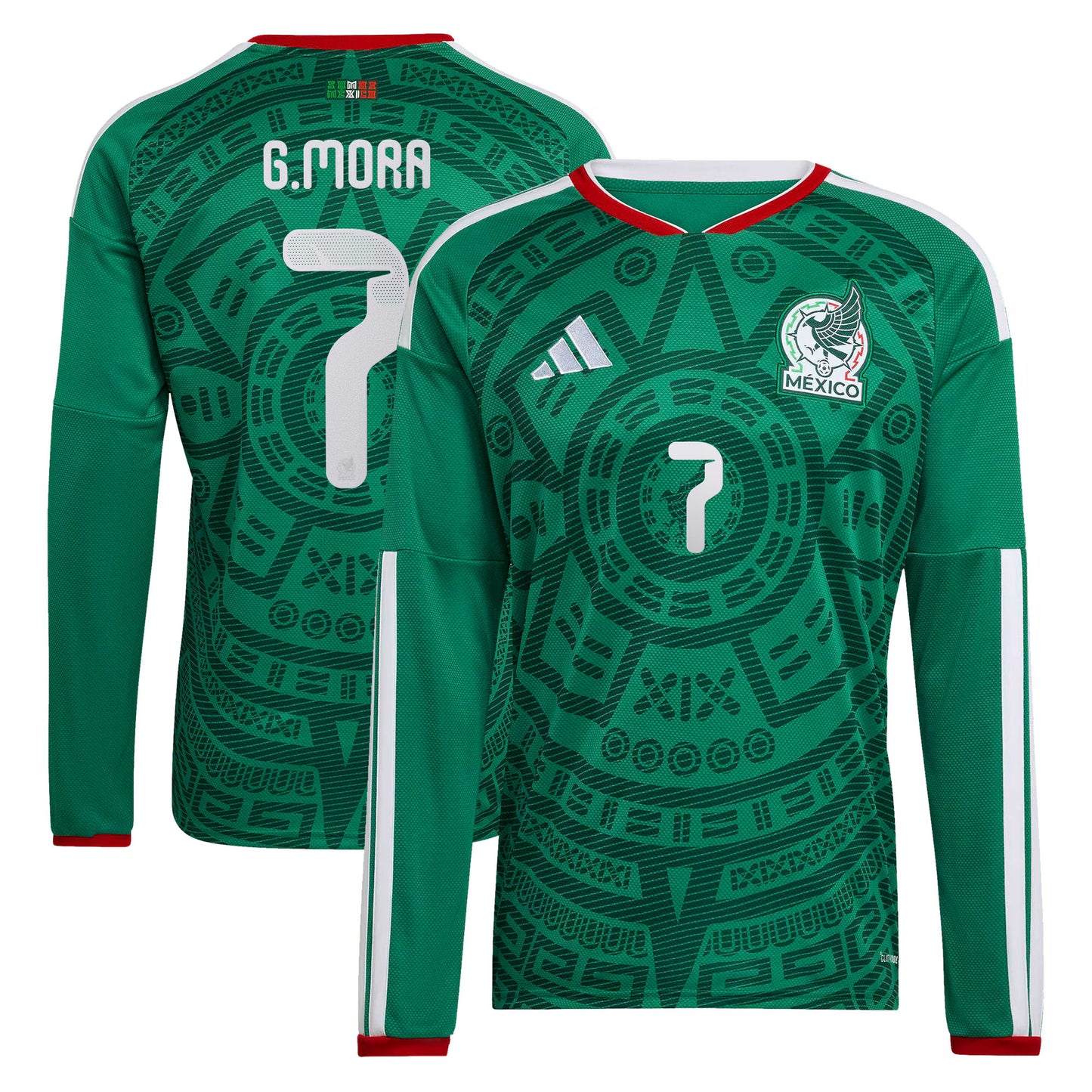 Gilberto Mora Mexico National Team 2026  Home Replica Long Sleeve Jersey - Green
