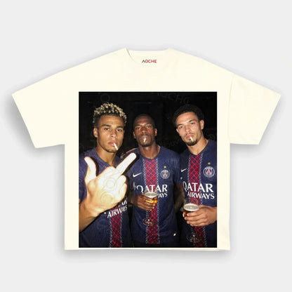Désiré Doué&Ousmane Dembélé&Warren Zaïre-Emery 2026 Tee 1